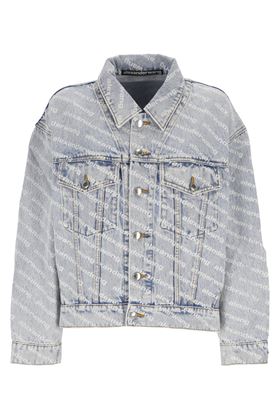 Giacca in denim con stampa logo Alexander Wang | 4DC2202756270